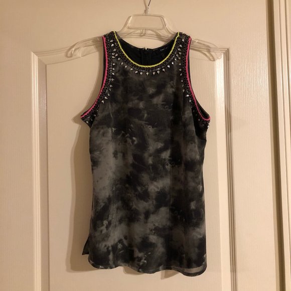 Grey Dex Tank Top with Gems - Picture 1 of 3